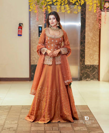 Designer Orange Lehnga choli