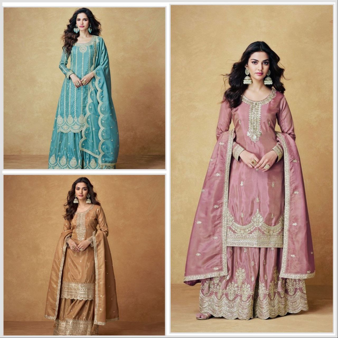 Designer Top,Plazo, Dupatta set
